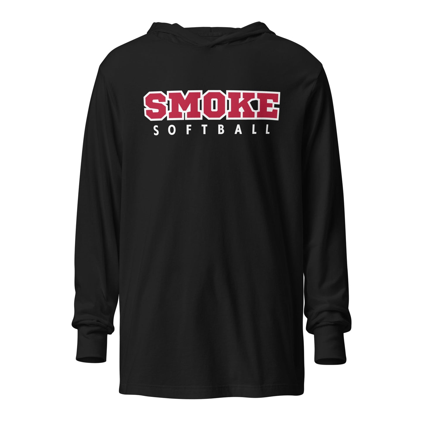 Performance | Hooded Long Sleeve T Shirt | Smoke 14U Softball | Modern Script Logo