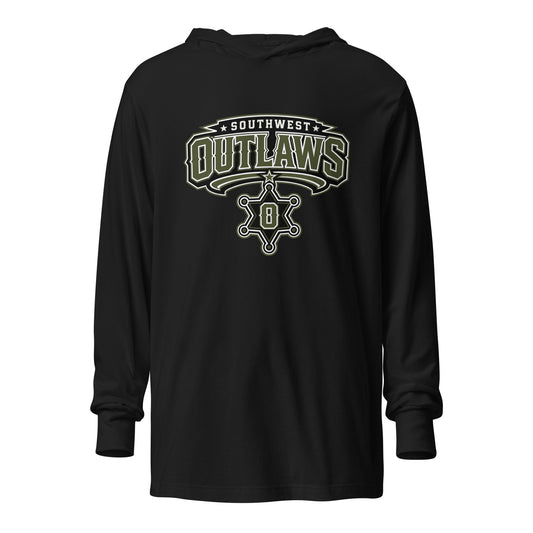 Performance | Hooded Long Sleeve T Shirt | Southwest Outlaws | Frontier Athletics Logo