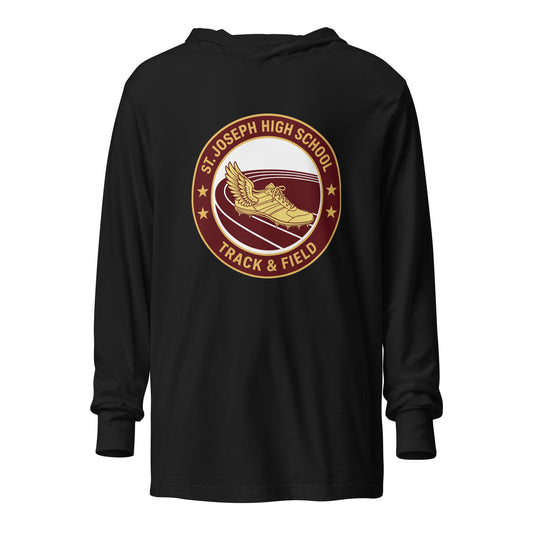 Performance | Hooded Long Sleeve T Shirt | St. Joseph High School - Track & Field | Badge Logo