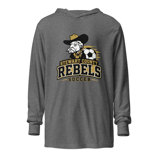 Performance | Hooded Long Sleeve T Shirt | Stewart County Soccer | Crest Logo