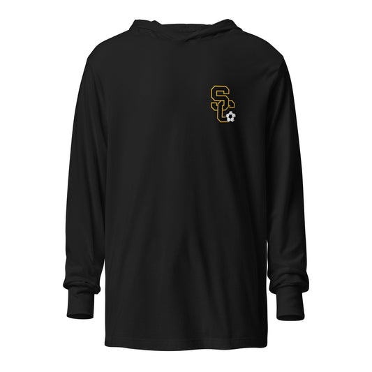 Performance | Hooded Long Sleeve T Shirt | Stewart County Soccer | SC Mark Logo