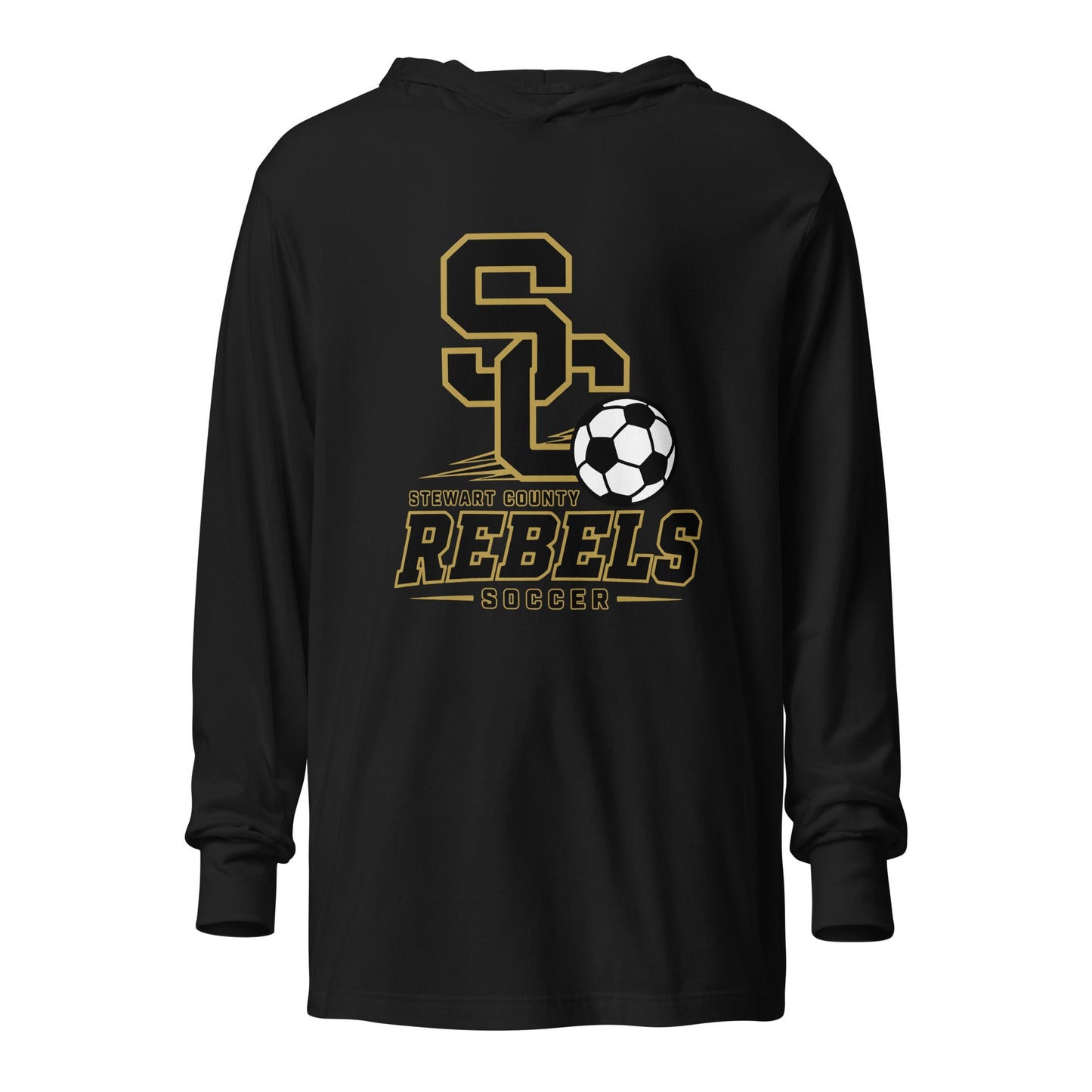 Performance | Hooded Long Sleeve T Shirt | Stewart County Soccer | Vanguard Logo