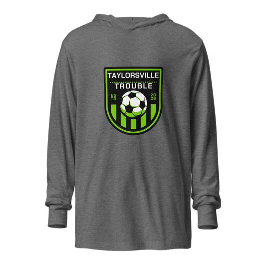 Performance | Hooded Long Sleeve T Shirt | Taylorsville Trouble | Shield Logo