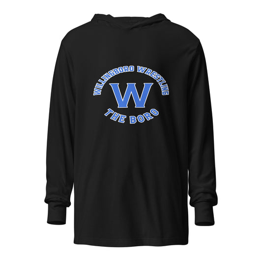 Performance | Hooded Long Sleeve T Shirt | The Boro Brand | Script Logo