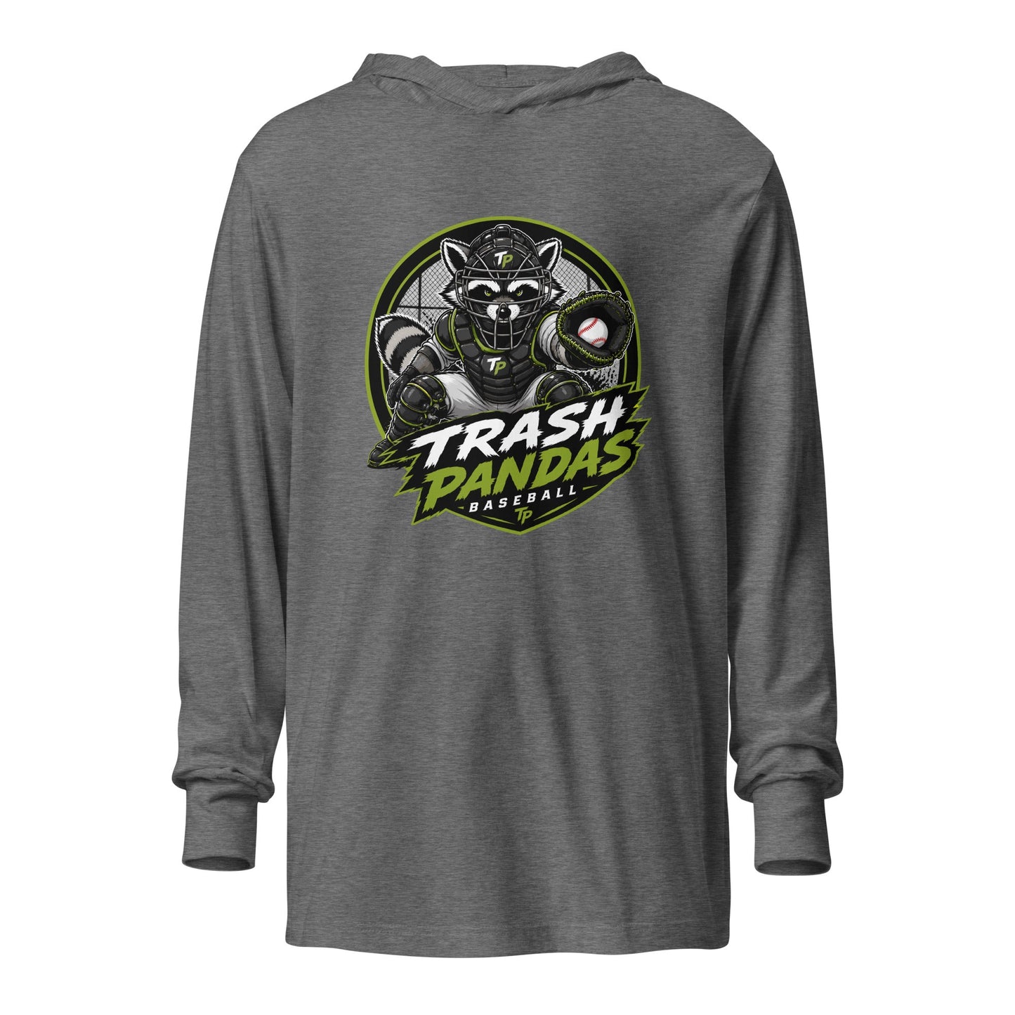 Performance | Hooded Long Sleeve T Shirt | Trash Pandas Baseball Organization | Athletics Logo