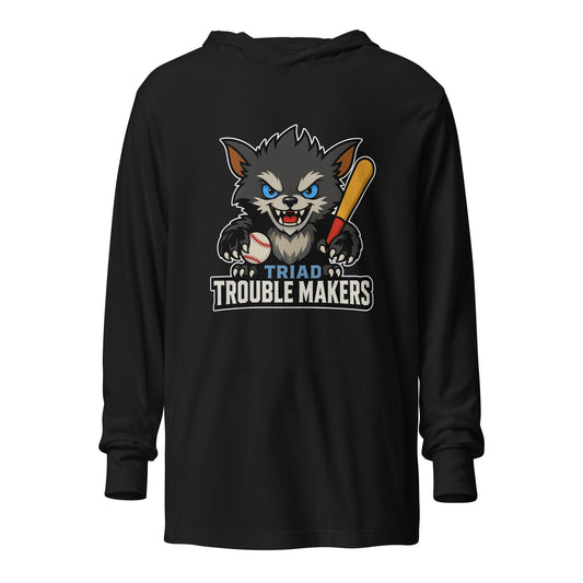 Performance | Hooded Long Sleeve T Shirt | Triad Troublemakers | Mascot Logo