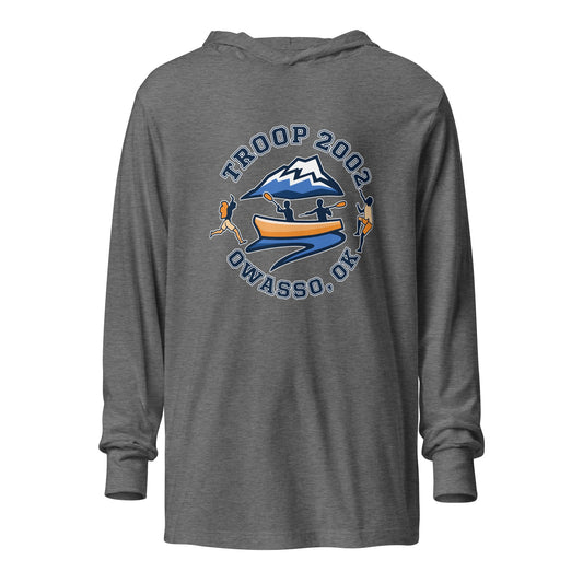 Performance | Hooded Long Sleeve T Shirt | Troop 2002 | Trailblazer Crest Logo