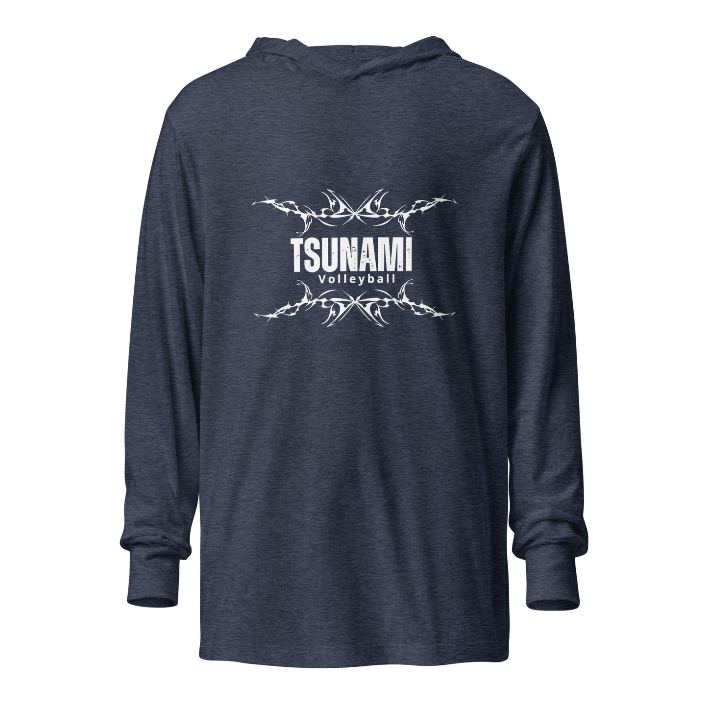 Performance | Hooded Long Sleeve T Shirt | Tsunami Volleyball Club | Modern Script Logo