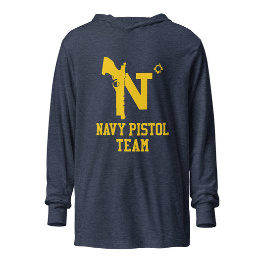 Performance | Hooded Long Sleeve T Shirt | USNA Pistol Team | Crest Logo