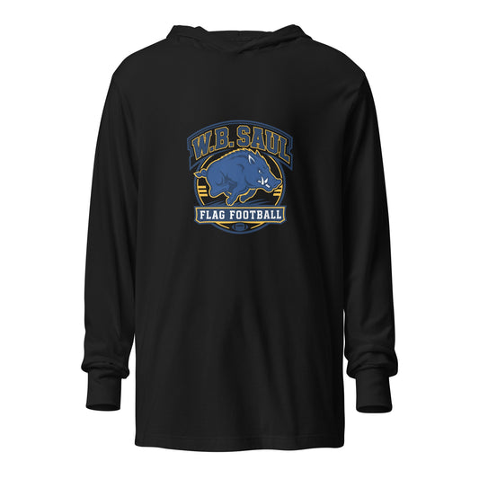 Performance | Hooded Long Sleeve T Shirt | W.B.Saul Razorbacks | Emblem Logo
