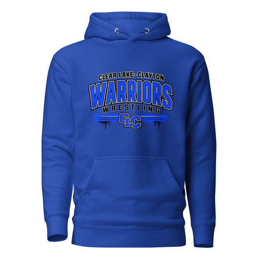 Performance | Hoodie | Clear Lake - Clayton Wrestling | Warrior Crest Logo