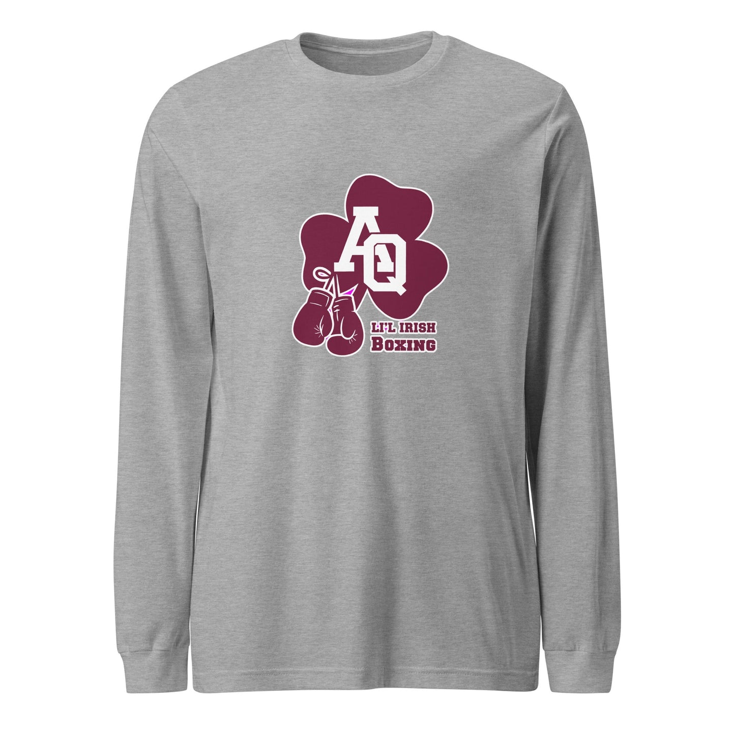 Performance | Long Sleeve Tee | Aquinas Li’l Irish Boxing | AQ Shamrock Logo