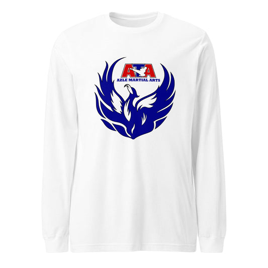 Performance | Long Sleeve Tee | Azle Martial Arts | Blue Fire Crest Logo