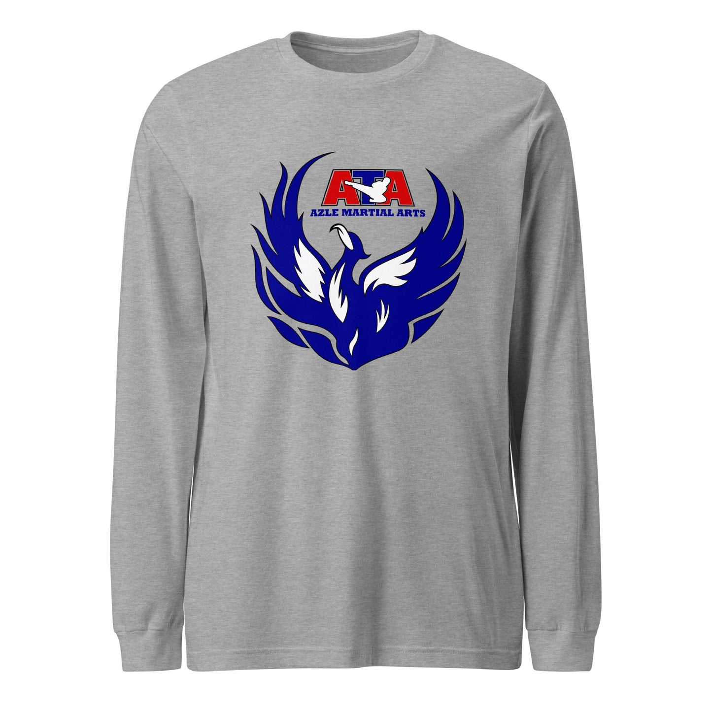 Performance | Long Sleeve Tee | Azle Martial Arts | Blue Fire Crest Logo