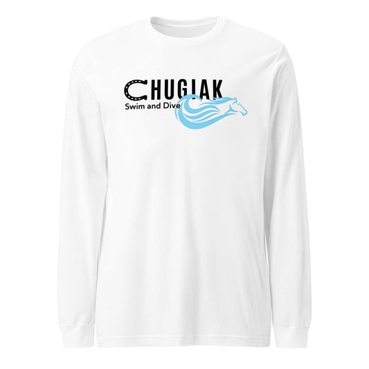 Performance | Long Sleeve Tee | Chugiak Mustang Swim & Dive | Crest Logo