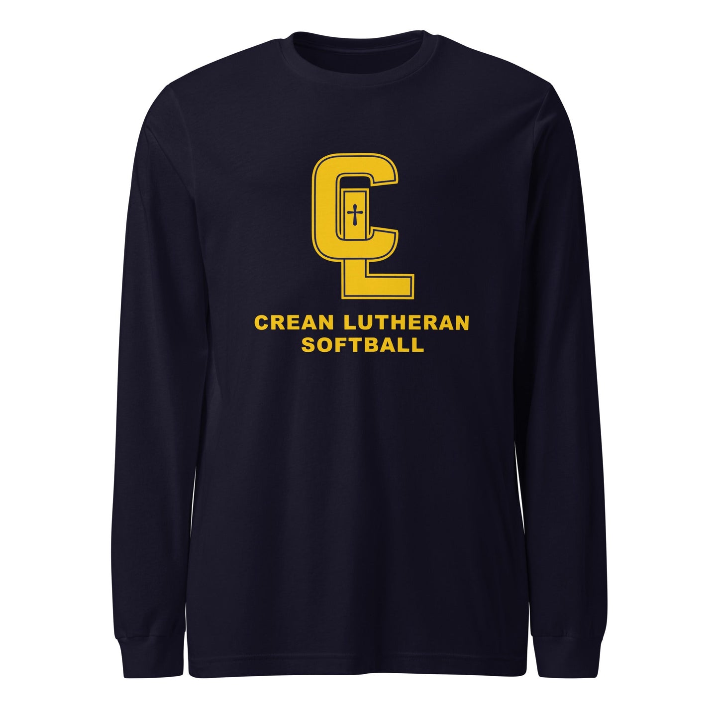 Performance | Long Sleeve Tee | Crean Lutheran Softball | Gold CL Softball Logo