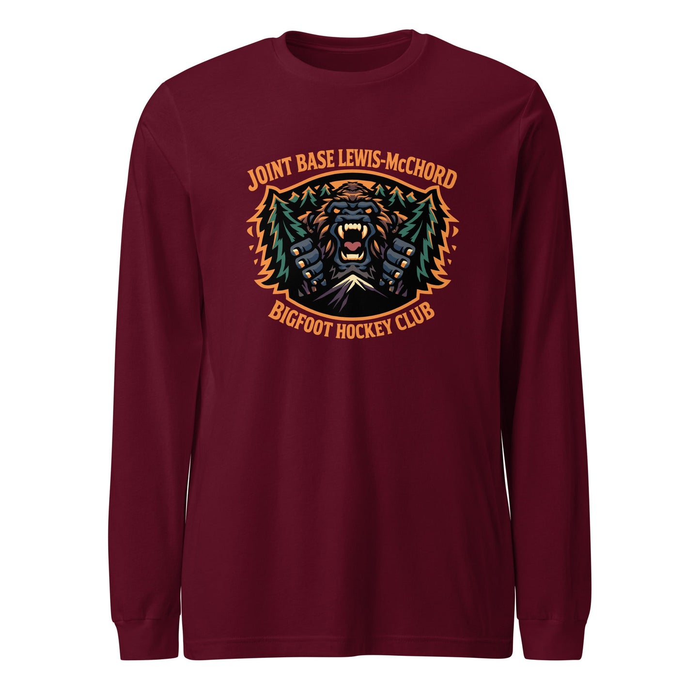 Performance | Long Sleeve Tee | JBLM Bigfoot Hockey Team | Mascot Logo