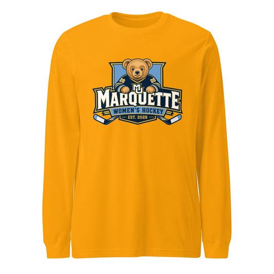Performance | Long Sleeve Tee | Marquette University Women's Hockey | Bear Athletics Logo