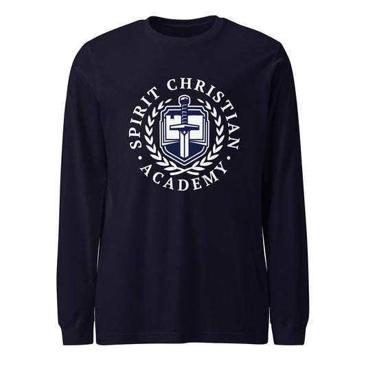 Performance | Long Sleeve Tee | Spirit Christian Academy | White Script Logo