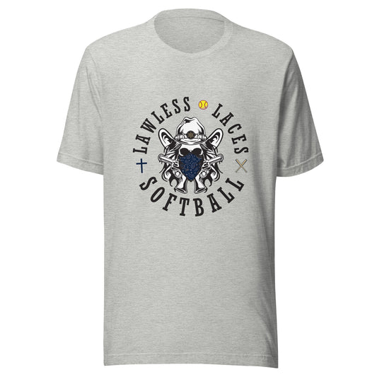 Performance | T-Shirt | Lawless Laces Softball | Bandana Mascot Logo