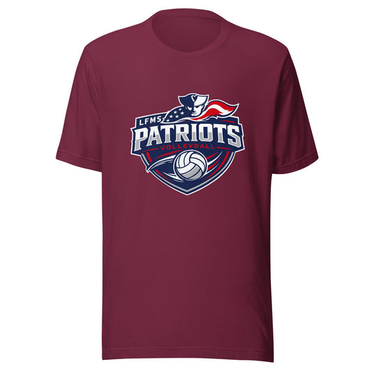 Performance | T-Shirt | LFMS Athletics | Patriots Volleyball Logo