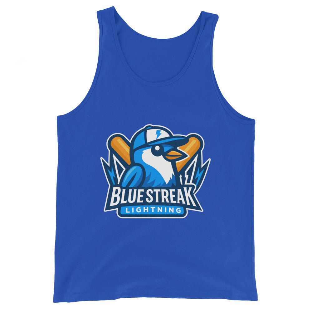 Performance | Tank Top | Blue Streak Lightning | Mascot Logo
