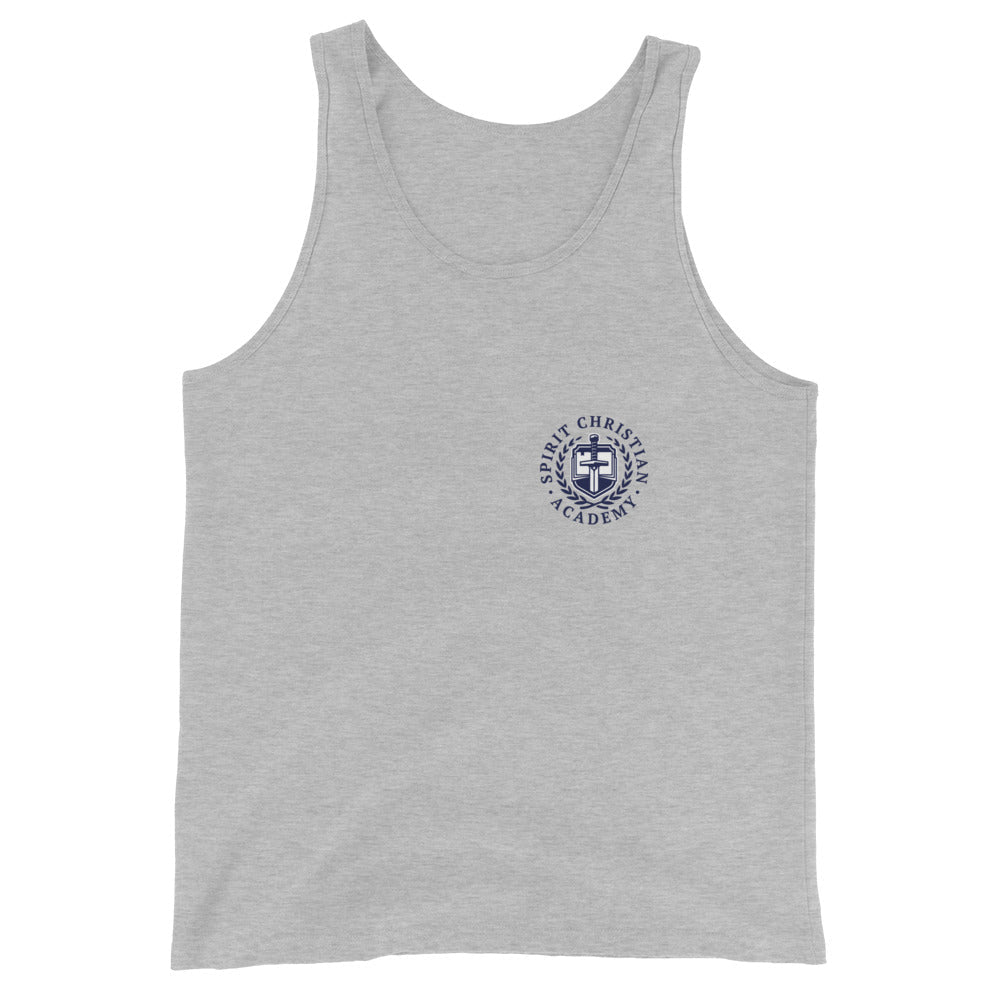 Performance | Tank Top | Spirit Christian Academy | Navy Script Logo