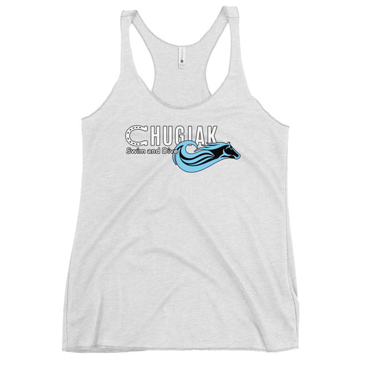 Performance | Thin Racerback Tank Top | Chugiak Mustang Swim & Dive | Emblem Logo