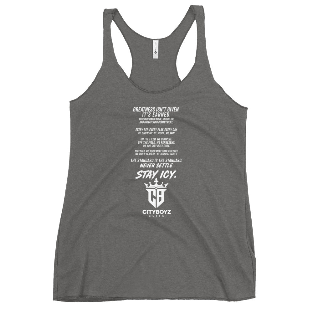 Performance | Thin Racerback Tank Top | City Boyz Elite | Legacy Builder Mark Logo