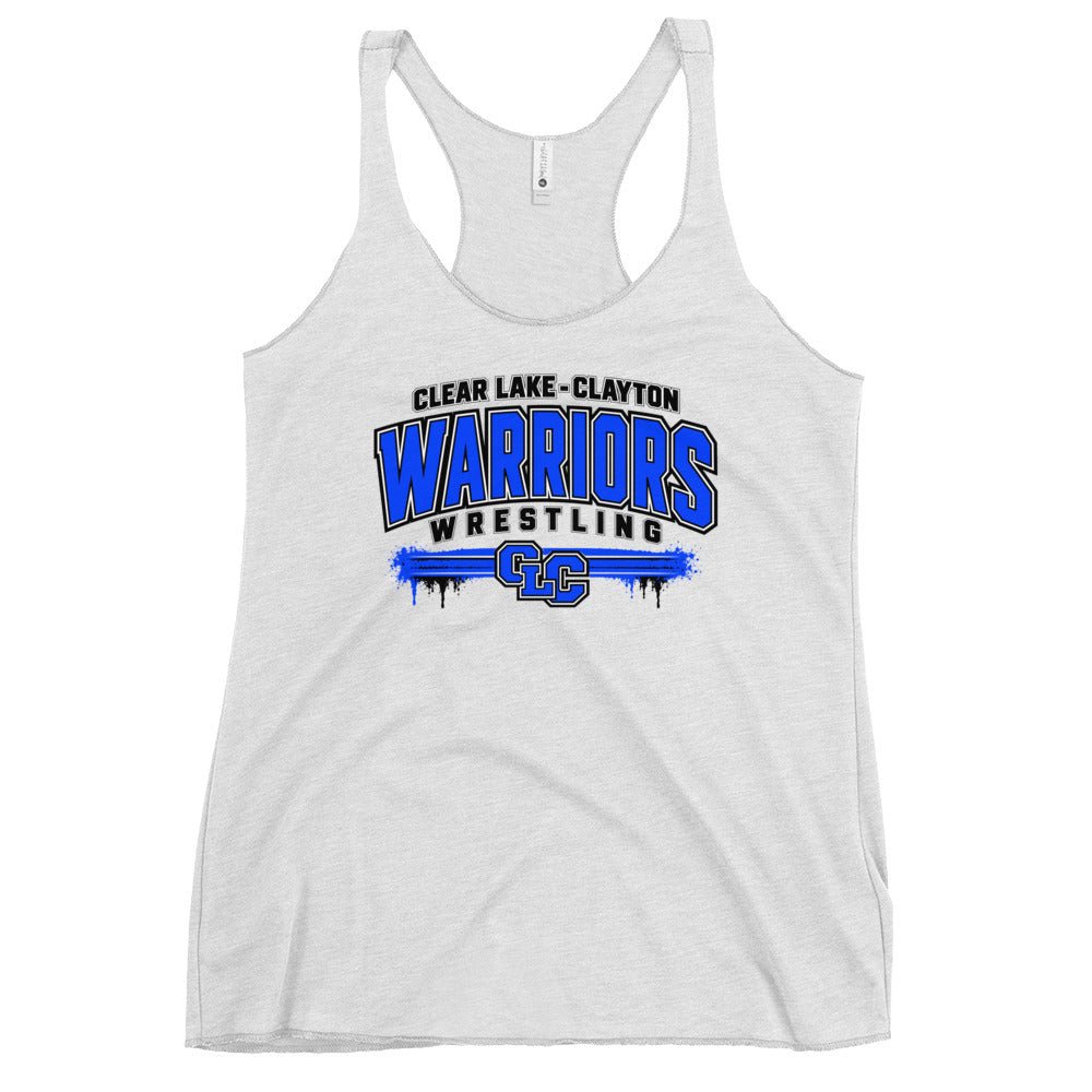 Performance | Thin Racerback Tank Top | Clear Lake - Clayton Wrestling | Warrior Crest Logo