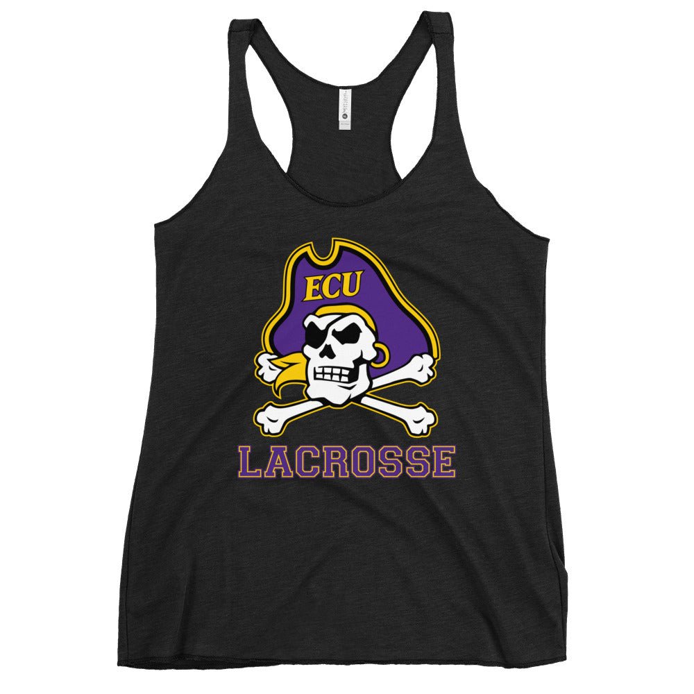 Performance | Thin Racerback Tank Top | ECU Club Womens Lacrosse | Ironclad Corsairs Logo