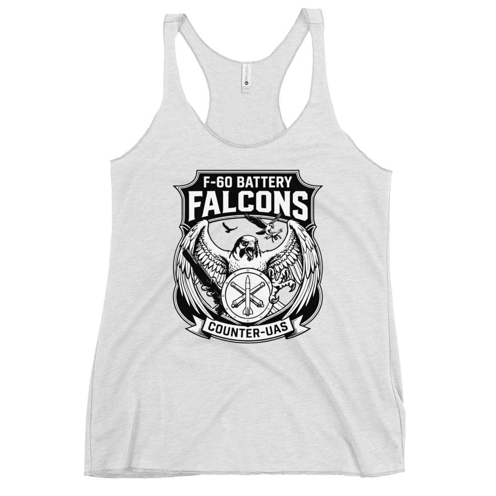 Performance | Thin Racerback Tank Top | F - 60th ADA | Falcon Shield Logo
