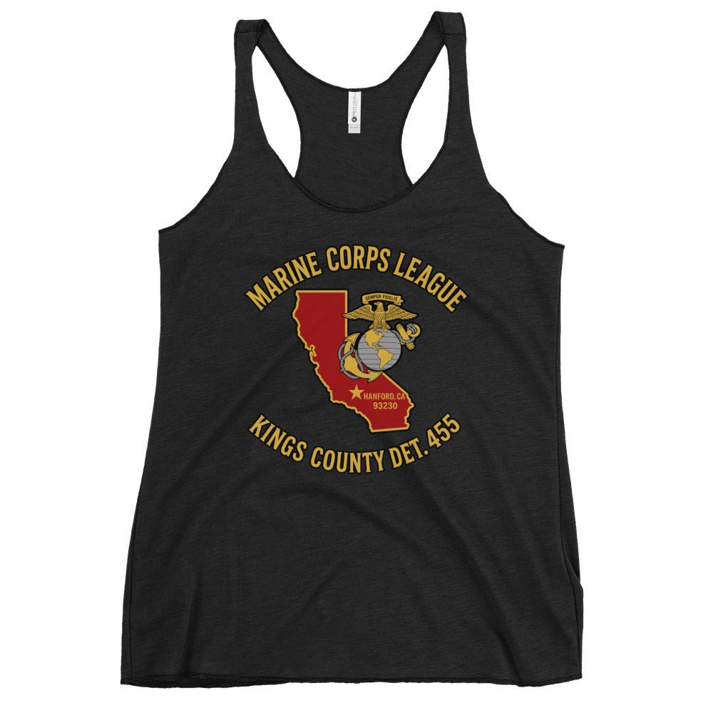 Performance | Thin Racerback Tank Top | Marine Corps League kings County Det 455 | Crest Logo