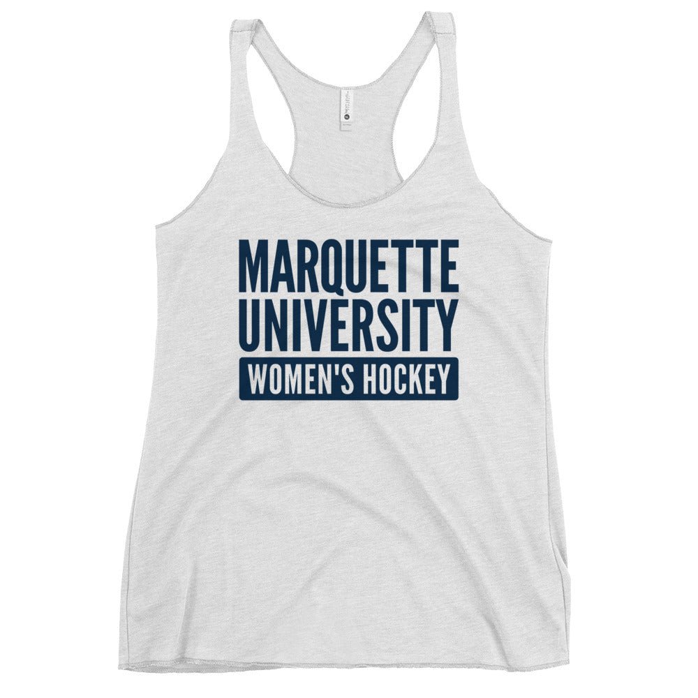 Performance | Thin Racerback Tank Top | Marquette University Women's Hockey | Modern Script Logo