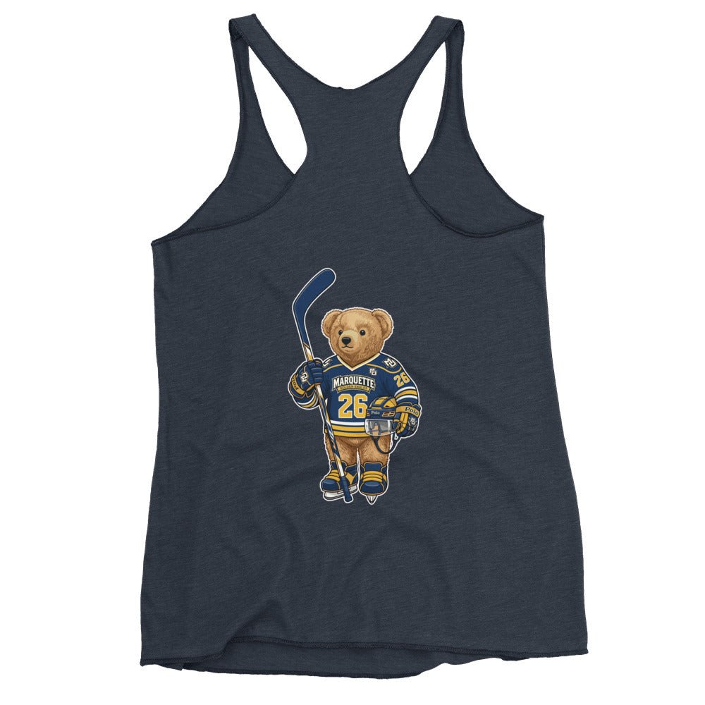 Performance | Thin Racerback Tank Top | Marquette University Women's Hockey | MU Mark Backprint Logo