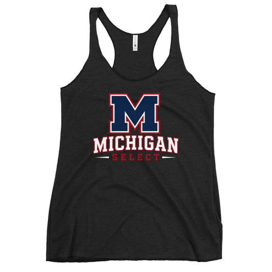 Performance | Thin Racerback Tank Top | Michigan Select Baseball | Emblem Logo