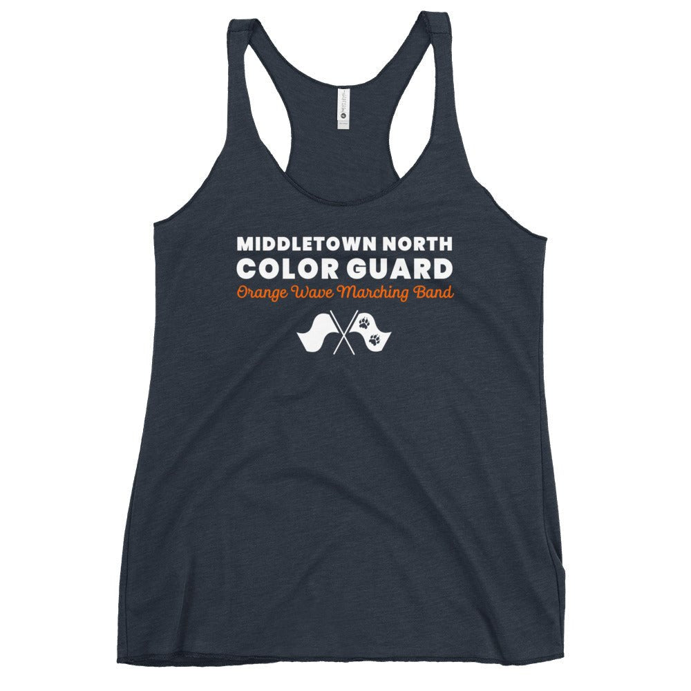 Performance | Thin Racerback Tank Top | Orange Wave Marching Band | Modern Script Logo