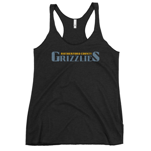 Performance | Thin Racerback Tank Top | Rutherford County Grizzlies Football | Alt Script Logo