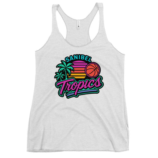 Performance | Thin Racerback Tank Top | Sanibel Tropics | Coastal Clash Logo