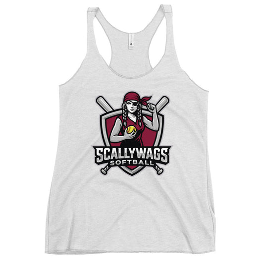 Performance | Thin Racerback Tank Top | Scallywags Softball | Crest Logo