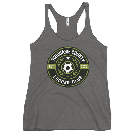 Performance | Thin Racerback Tank Top | Schoharie County Soccer Club | Badge Logo