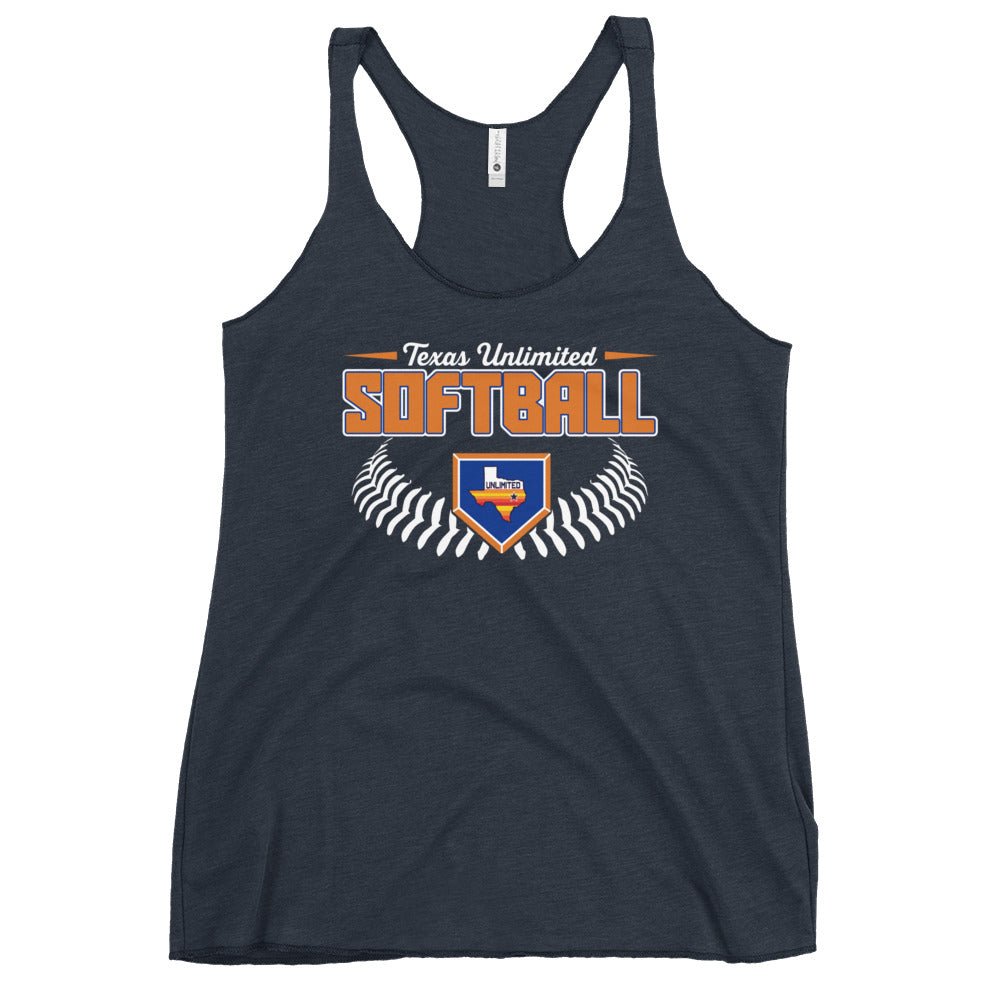 Performance | Thin Racerback Tank Top | Texas Unlimited | Softball Logo