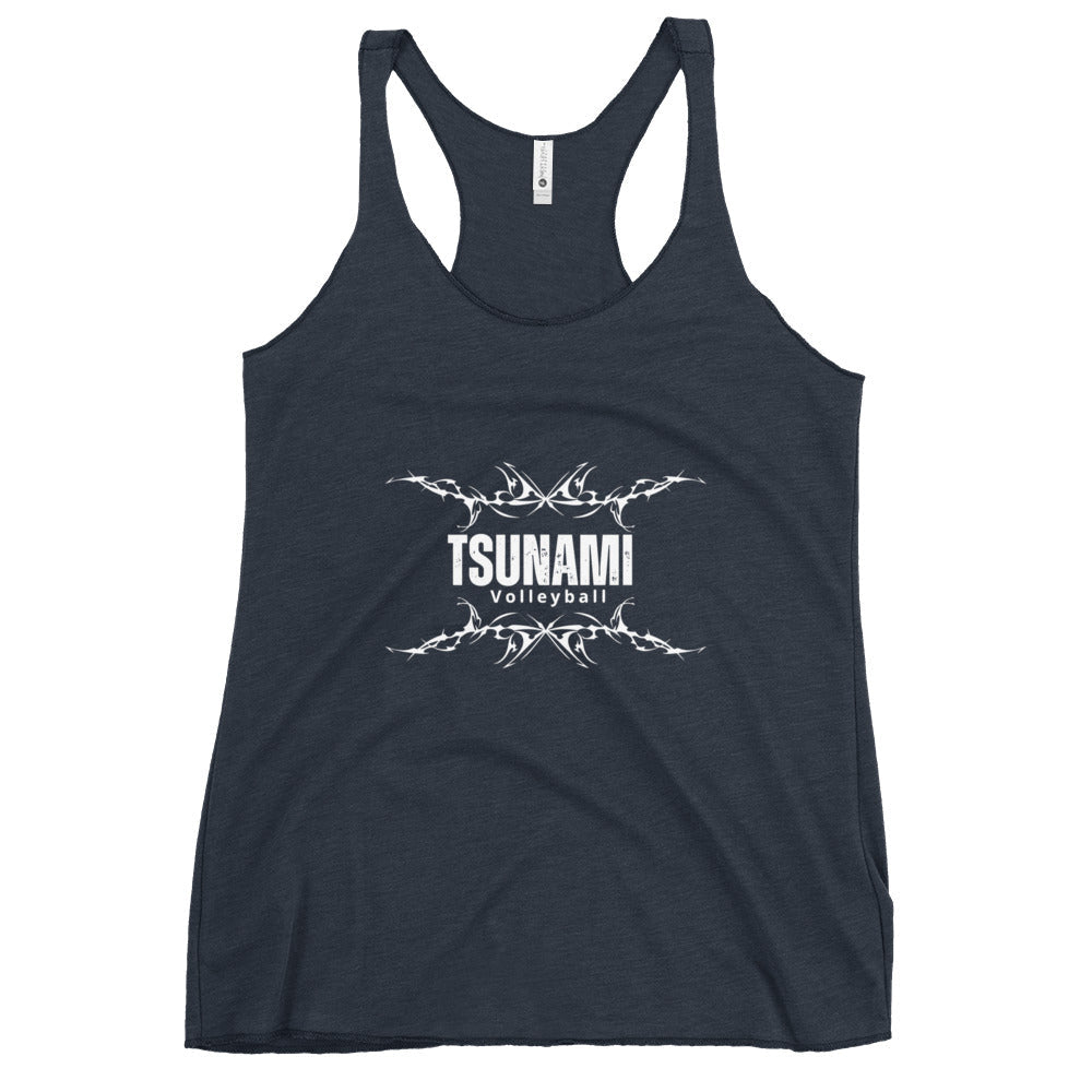 Performance | Thin Racerback Tank Top | Tsunami Volleyball Club | Modern Script Logo
