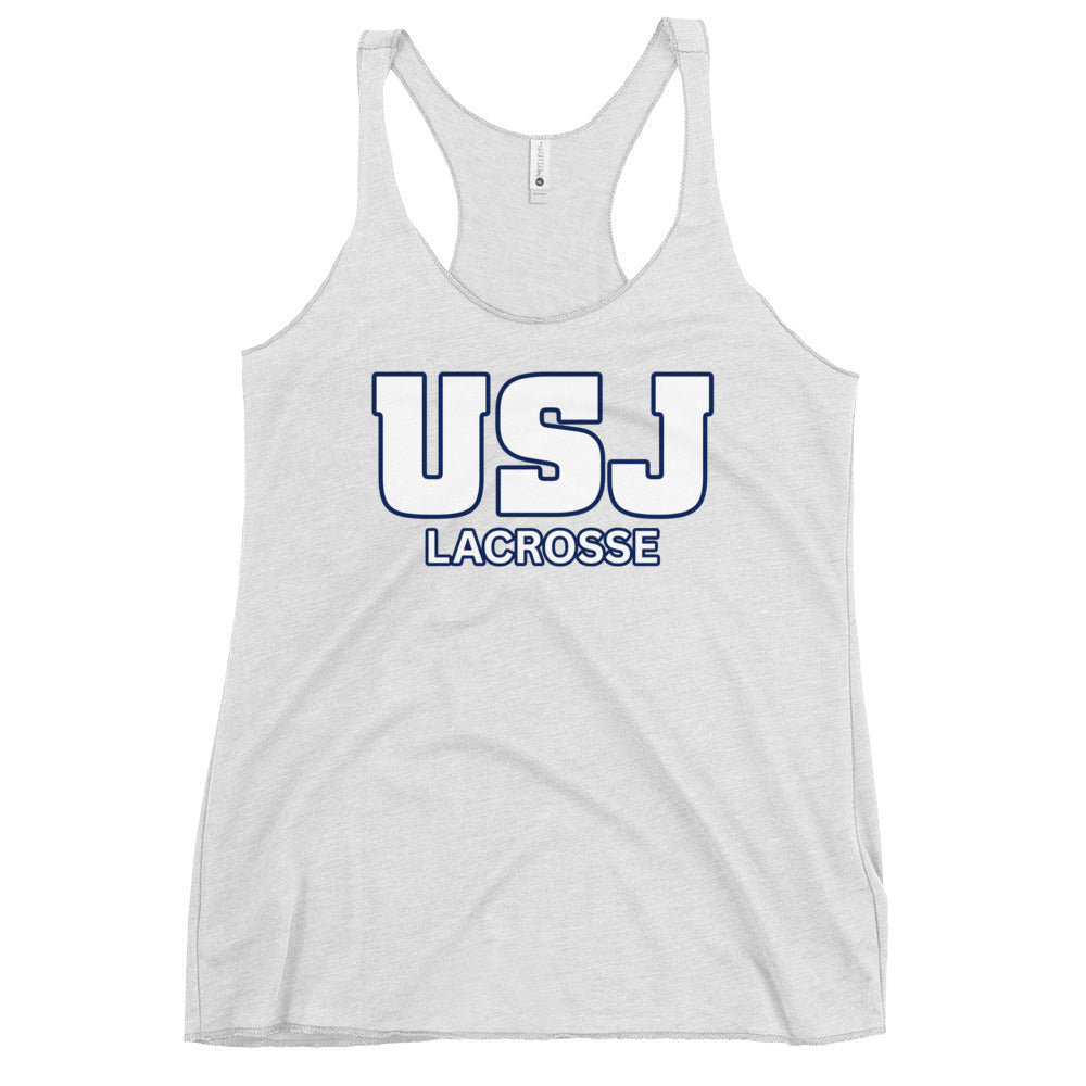 Performance | Thin Racerback Tank Top | USJ women’s lacrosse | Modern Script Logo