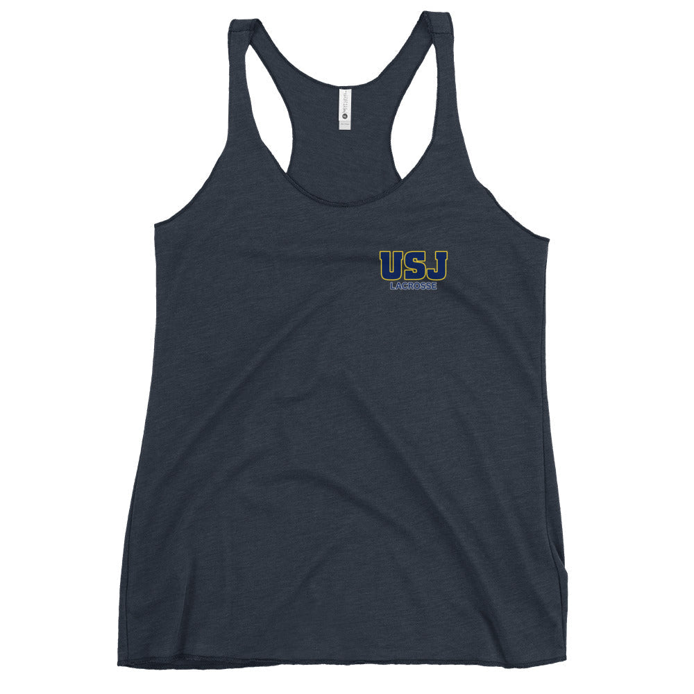 Performance | Thin Racerback Tank Top | USJ women’s lacrosse | USJ Emblem Logo