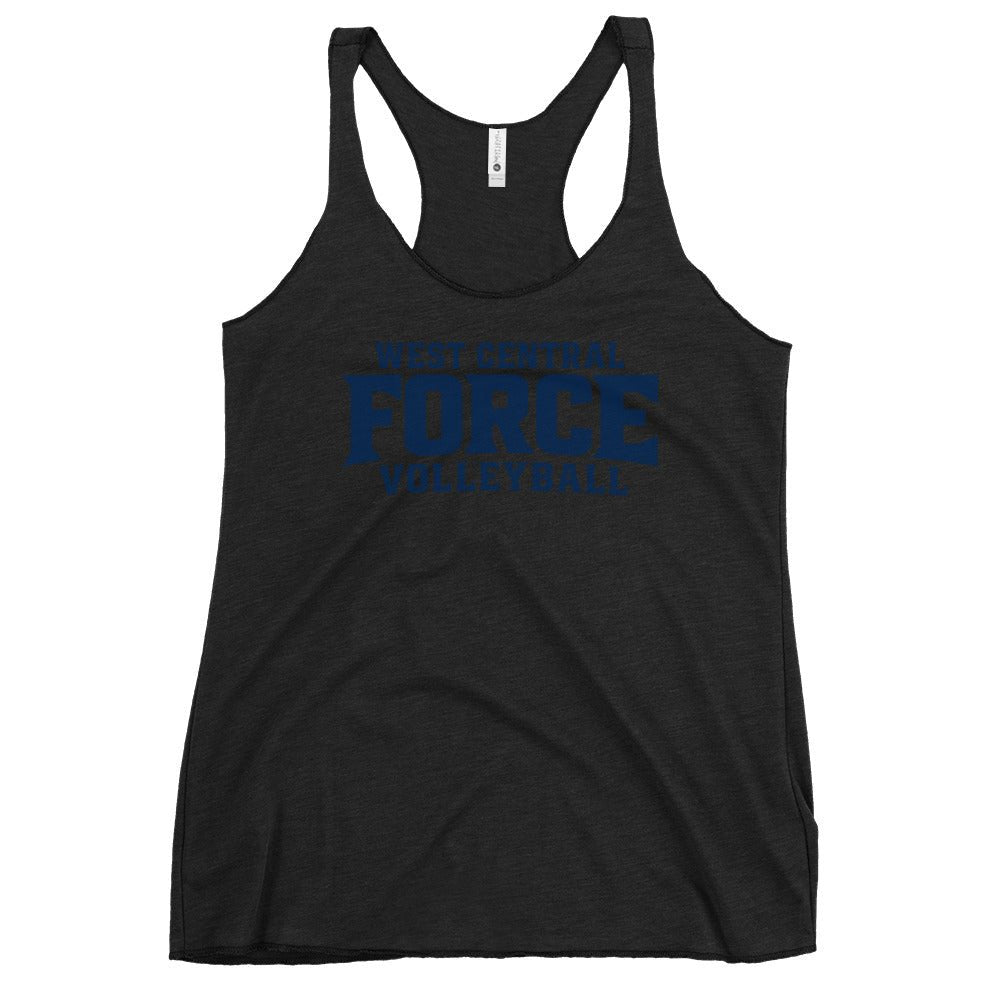 Performance | Thin Racerback Tank Top | West Central Force Volleyball | Blue Logo