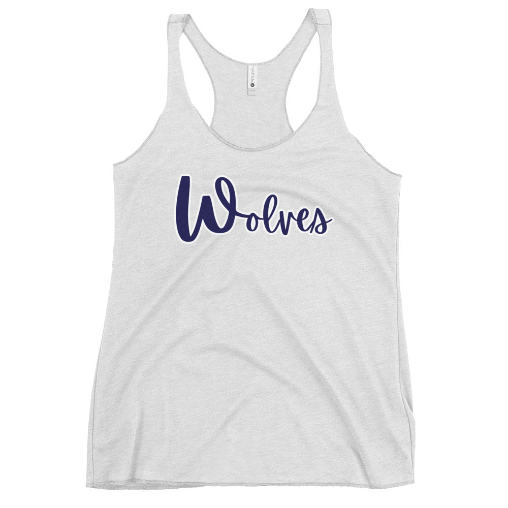 Performance | Thin Racerback Tank Top | White Mountain School | Script Logo