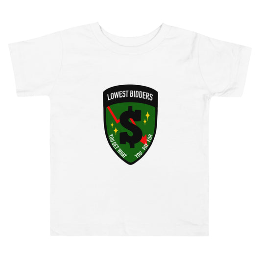 Performance | Toddler T-Shirt | The Lowest Bidders | Emblem Logo