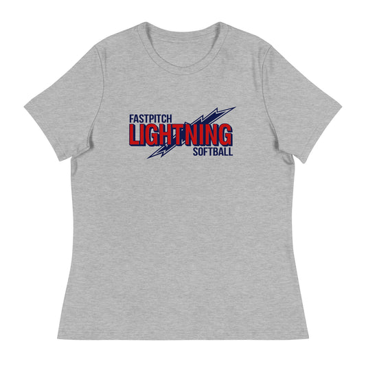 Performance | Women's Relaxed T Shirt | Amherst Lightning Softball | Lightning Logo