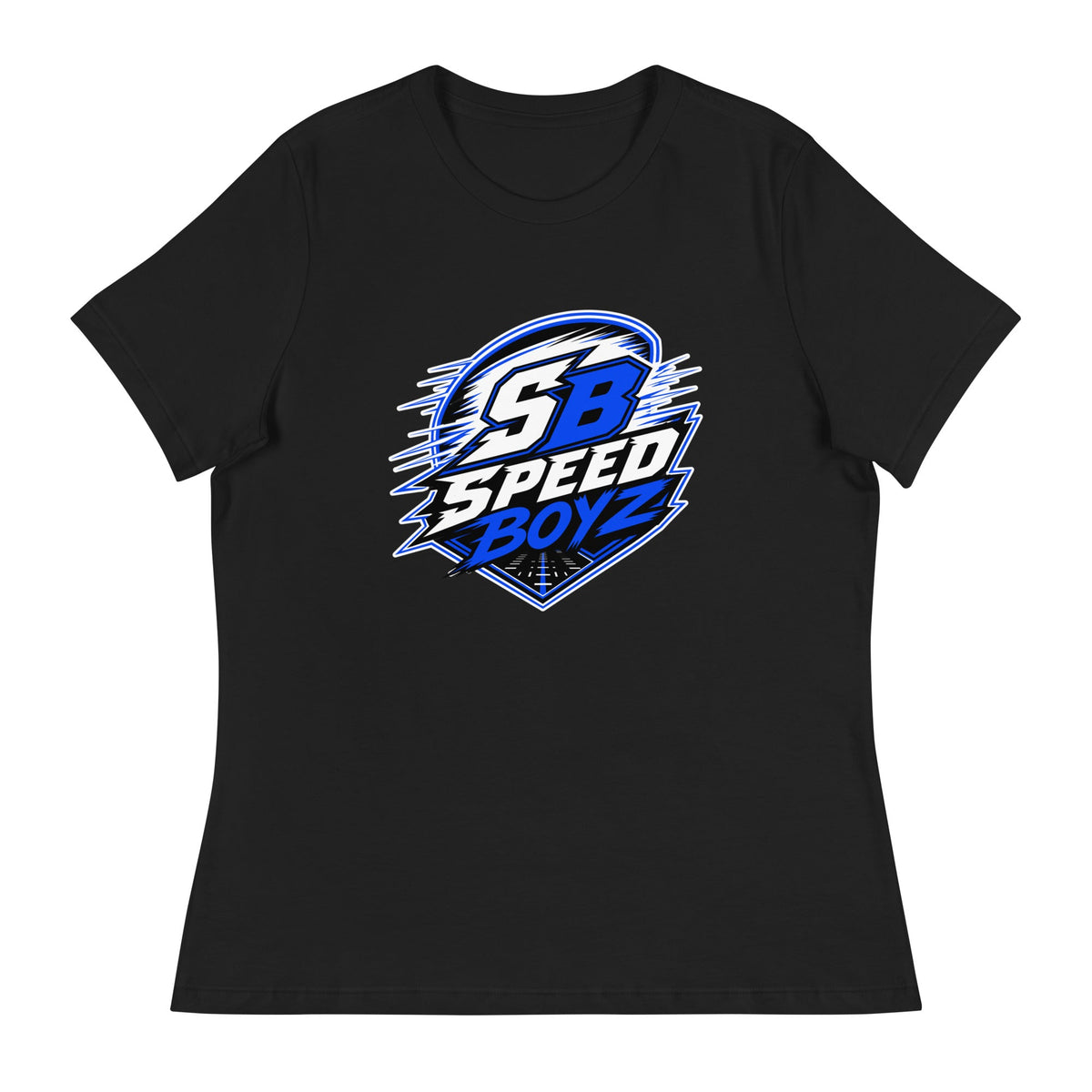 Performance | Women's Relaxed T Shirt | Blackout Boyz | SB Speed Crest Logo